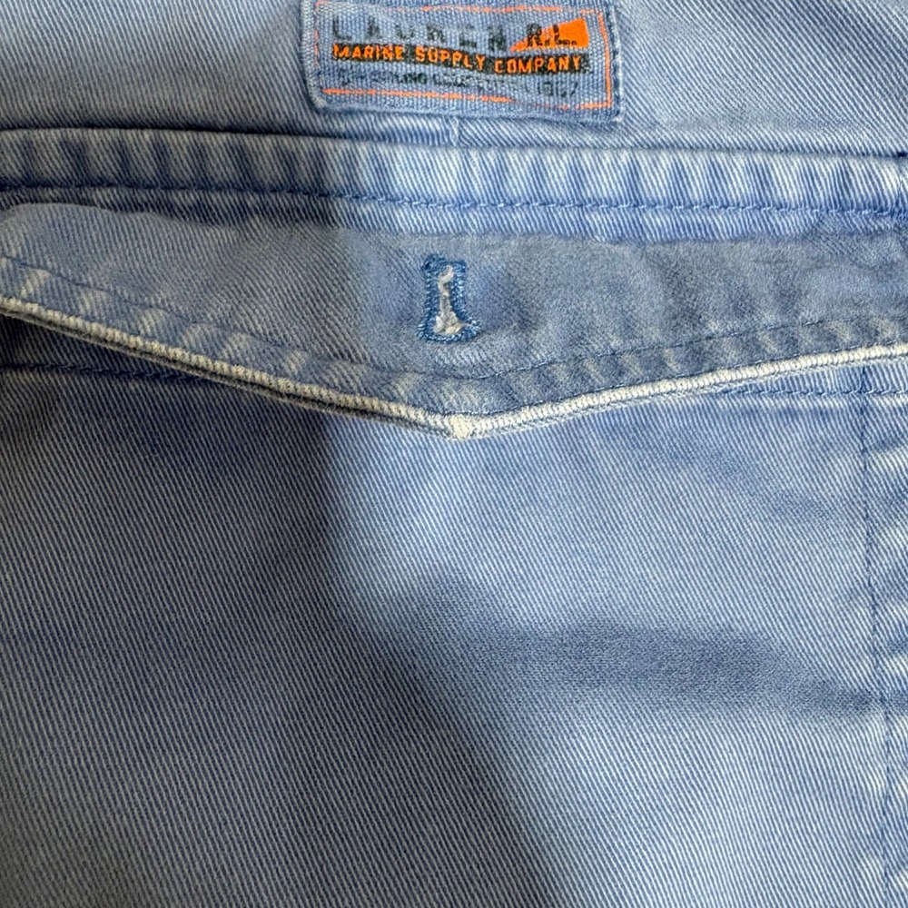 Lauren Ralph Lauren Pant Women Blue Cotton Twill Straight Leg Patch Pocket Siz 8 - Picture 9 of 16